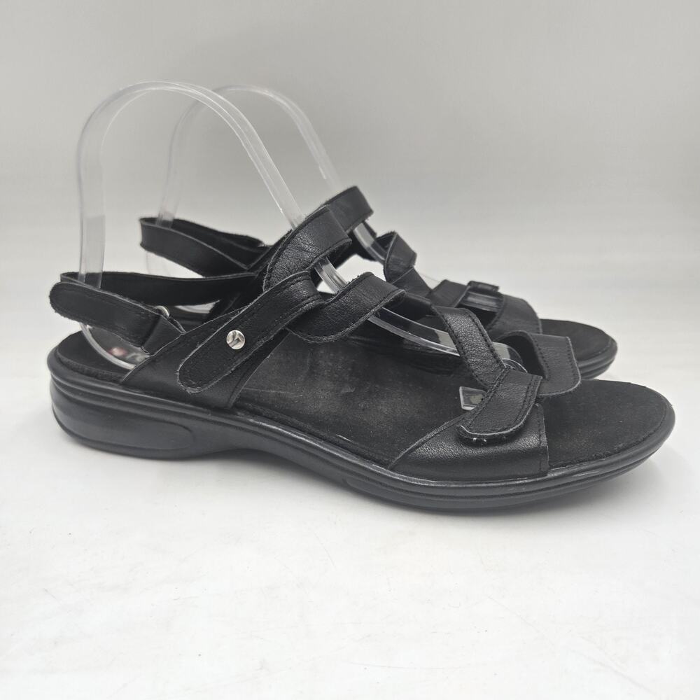 Revere 34 Women's Miami Black Leather Casual Sandal 10W Orthopedic Comfort